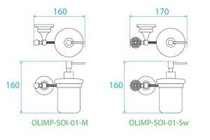 Дозатор для жидкого мыла Cezares OLIMP (OLIMP-SOI-03/24-M) - 2