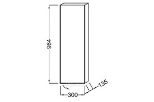 EB1058G-Е70 полуколонна SPHERIK  левая, 2 стеклянные полки /30х13,5х96,4/ (арлингтонгский дуб) - 2