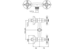 Смеситель для душа Cezares Diamond золото (DIAMOND-DS-03/24-Sw) - 3