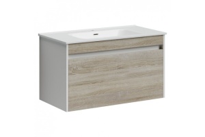 Тумба под раковину подвесная Sancos Smart 90 белый глянцевый