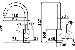 Смеситель Omoikiri Shinagawa 4994252 для кухонной мойки - 3