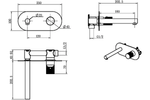 Смеситель для раковины Boheme Stick touch chrome, хром (125-CRCR.2) - 2