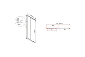 Душевая дверь в нишу Vincea Garda 120х190 профиль сталь стекло прозрачное - 3