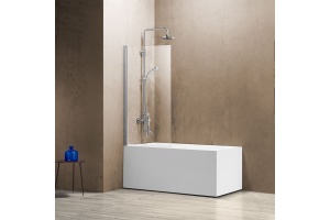 Шторка на ванну Vincea VSB-11800CL 80 см, профиль хром, стекло прозрачное