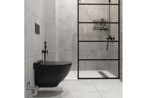 Душевая перегородка STWORKI Кронборг LOFT-GW-80х220 80 см, профиль черный матовый - 2