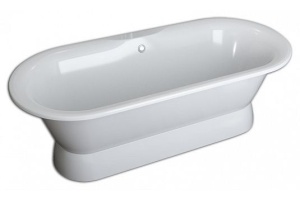 Ванна из искусственного камня Фэма Феррара белая на подиуме