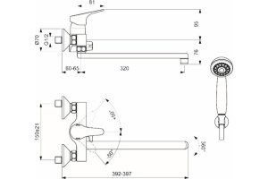 Смеситель для душа Vidima Fine хром (BA387AA) - 2