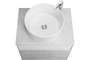 Тумба с раковиной Aquaton Марбл 60 белый-серый - 2