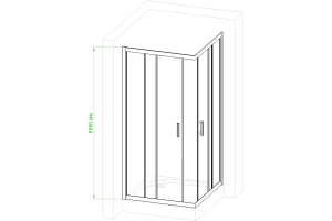 Душевой уголок Royal Bath HPD 100x100 профиль черный стекло матовое - 3