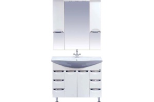 Тумба для комплекта Misty Орхидея 105 белая эмаль - 2