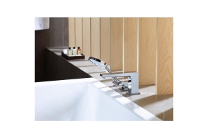 Смеситель на край ванны, на 3 отверстия, с рукояткой-петлей Hansgrohe 74550000 - 2