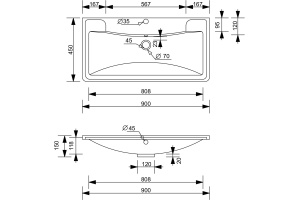 Мебельная раковина Style Line Атлантика 90 - 3