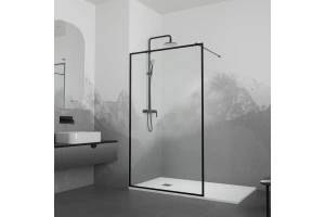 Душевая перегородка RGW Walk In WA-012B 100х200 профиль черный стекло прозрачное - 2