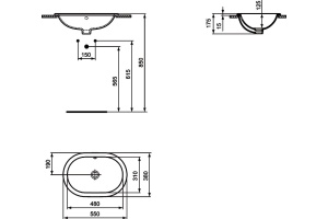Раковина встраиваемая Ideal Standard Connect 55 белый - 3