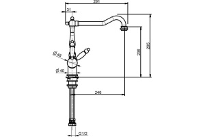 Смеситель Webert Byblos BY920802010 для кухонной мойки, золото - 2