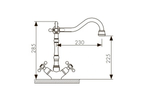 Смеситель Kaiser Carlson Style 44133-1 для кухонной мойки, бронза - 2