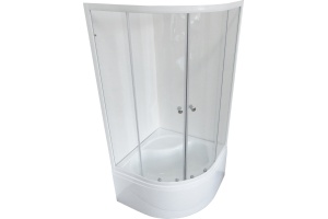 Душевой уголок Royal Bath BK 100х100 с поддоном профиль белый стекло прозрачное - 3