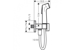 Гигиенический душ Hansgrohe Bidette черный матовый - 2