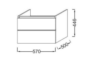 Тумба под раковину Jacob Delafon  57 см (EB504-N18) - 2