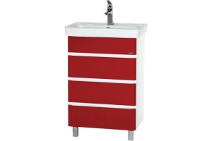 Тумба с раковиной Misty Прима 50 красная эмаль
