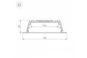Профиль с рассеивателем Arlight ARH-POWER-W120-F-2000 ANOD 027928 - 2