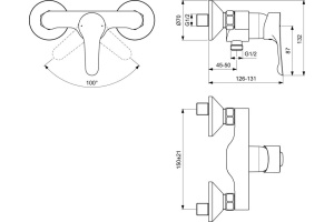 Смеситель для душа Ideal Standard Dot 2.0 (BC325AA) - 2