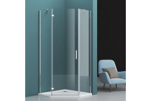 Душевой уголок BelBagno Kraft 80х80 L профиль хром стекло прозрачное