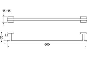 Полотенцесушитель одинарный, латунь, Edifice, IDDIS, EDISB10i49 - 2