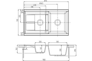 Мойка кухонная AQUATON Делия 87 кофе - 2