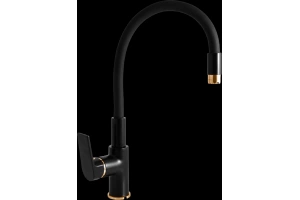 Смеситель для кухни Rav Slezak Colorado с гибким изливом черный матовый - золото