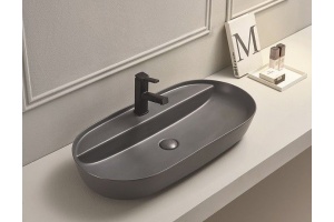 Раковина накладная CeramaLux NC 81.5 см серый матовый (78325MDH) - 3