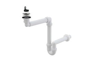 Сифон для умывальников пристенный экономящий пространство AlcaPlast