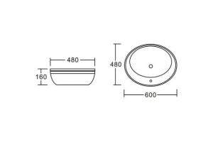 Раковина-чаша Ceramalux Classic белый (2150G) - 2