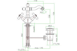 Смеситель для биде Fiore  бронза (26ZZ0635) - 2