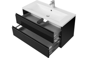 Тумба с раковиной Aquaton Римини 100 черный глянец - 3