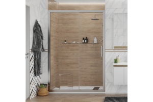 Душевая дверь в нишу STWORKI Стокгольм DE019D2140200 140 см профиль хром матовый, раздвижная, прозрачное стекло - 2