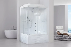 Душевая кабина Royal Bath BP 100х80 R с гидромассажем профиль белый стекло прозрачное - 2