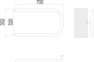 Водяной полотенцесушитель Terminus П-образный 320x700 Хром - 2