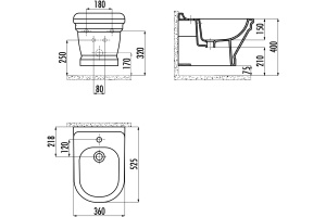 CREAVIT ANTIK Биде (подвесное) AN510 - 2