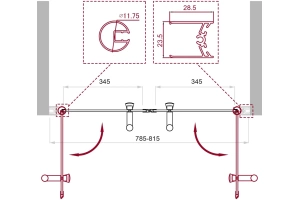 Душевая дверь BelBagno Uno 80 хром (UNO-B-2-80-P-Cr) - 2
