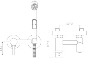 Гигиенический душ Rossinka X X25-52 со смесителем - 2