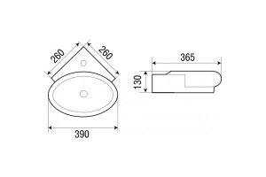 Раковина подвесная Weltwasser WW AISBACH 5010 39 белый (10000003871) - 2