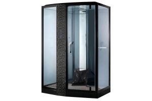 Душевая кабина Orans Diamond 120х90 черная стекло тонированное с баней и гидромассажем