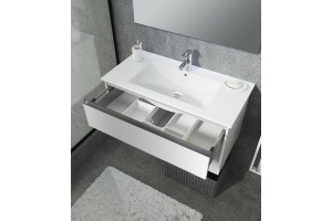 Тумба с раковиной Sanvit Контур 120 белый глянец - 2