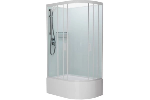 Душевая кабина Frank 120х80 левая белая стекло матовое