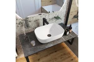 Мебель для ванной DIWO Элиста 100 чёрный мрамор, с раковиной Moduo 50 Square - 3