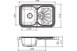 Мойка кухонная Florentina Крит 780 антрацит - 2