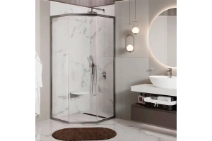 Душевой уголок Wasserkraft Naab 90х90 профиль хром стекло прозрачное - 2