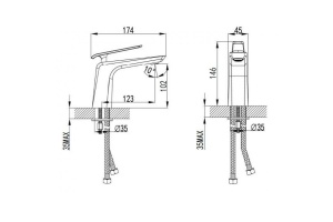 Смеситель для раковины Bien Lucca розовое золото - 2