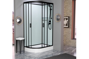 Душевая кабина Frank F412R Black правосторонняя б/к Без крыши